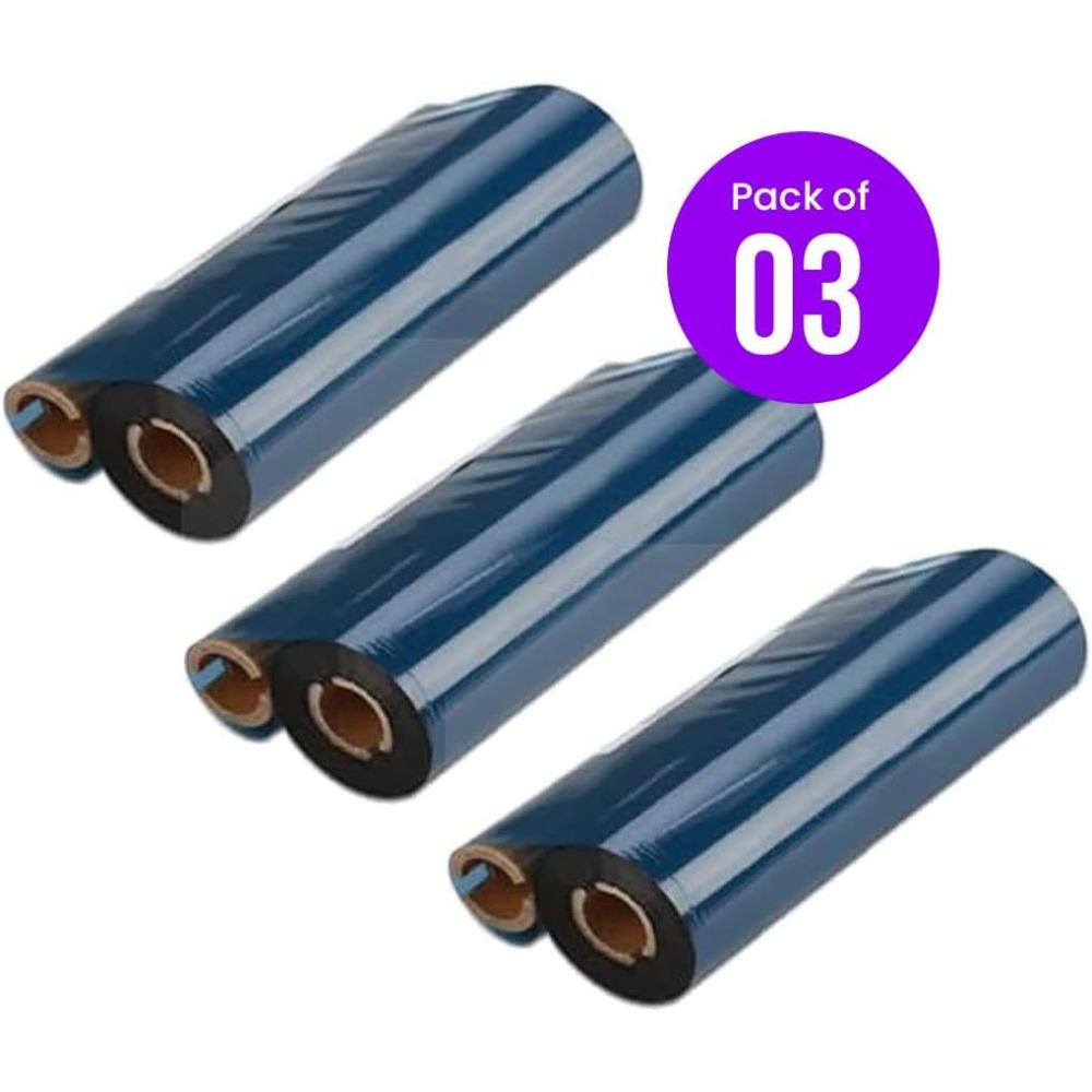 Transfer Wax Ribbons 110mmx74m for Barcode Printers with Ink (Pack Of 3)