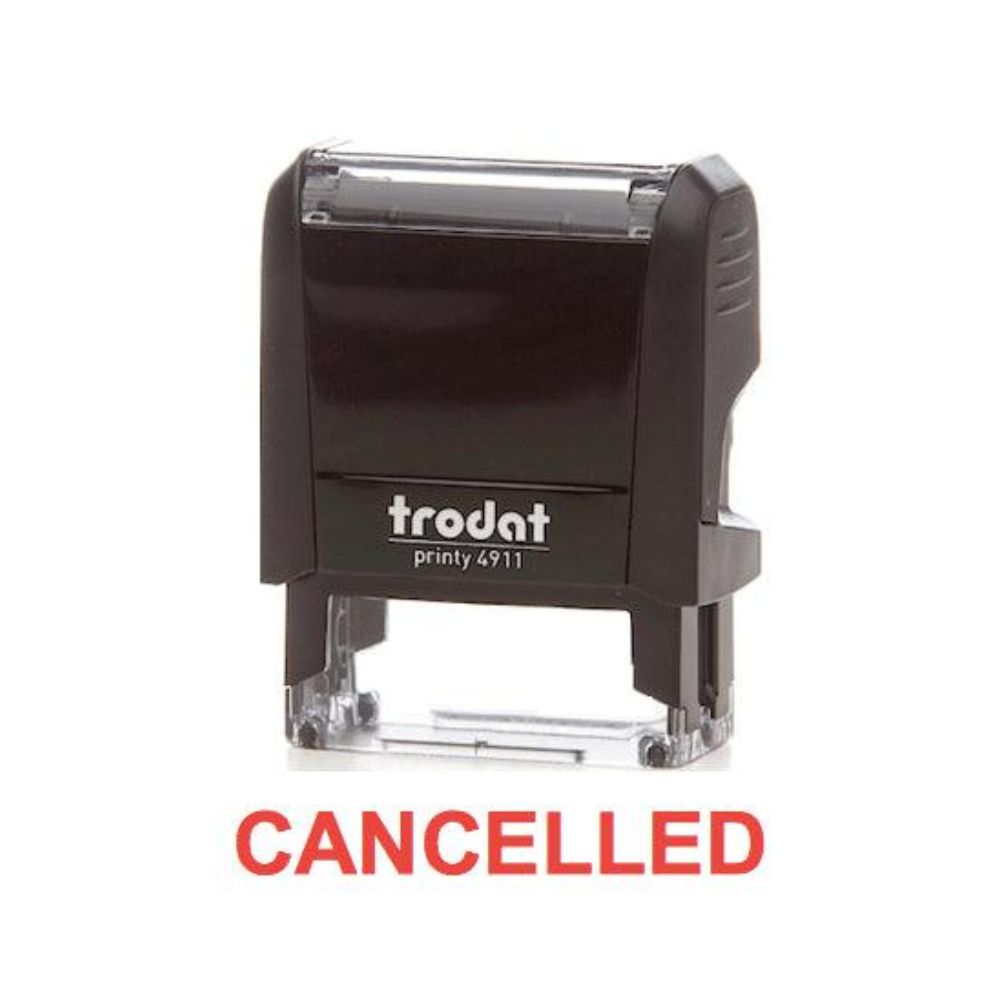 Trodat Printy 4911 Stamp "CANCELLED" - Red