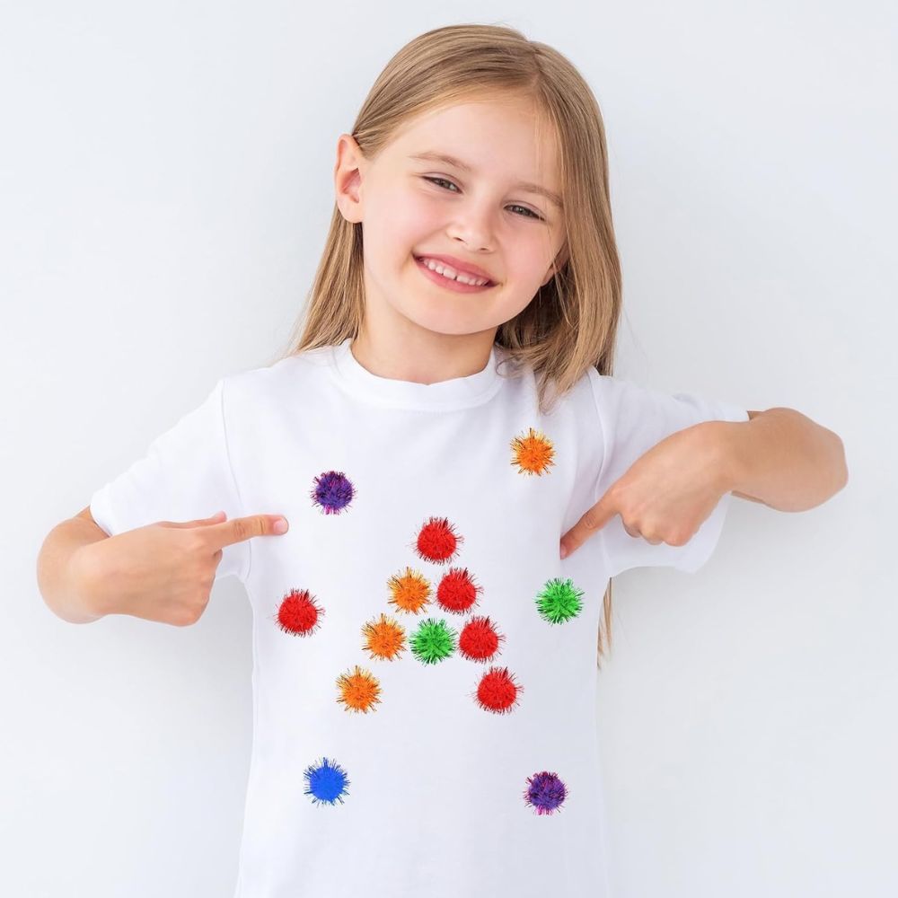 100 PCS Sparkle Glitter Pom Pom Balls 1CM Mini Ball for Crafts Christmas Decor Holiday Crafts Making DIY