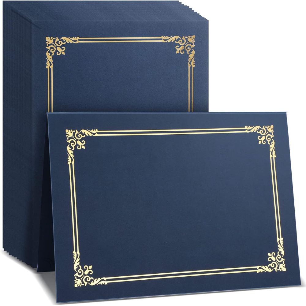 Certificate Holders Diploma Holder for Letter Paper Certificates Cardstock, Diploma Cover with Gold Foil