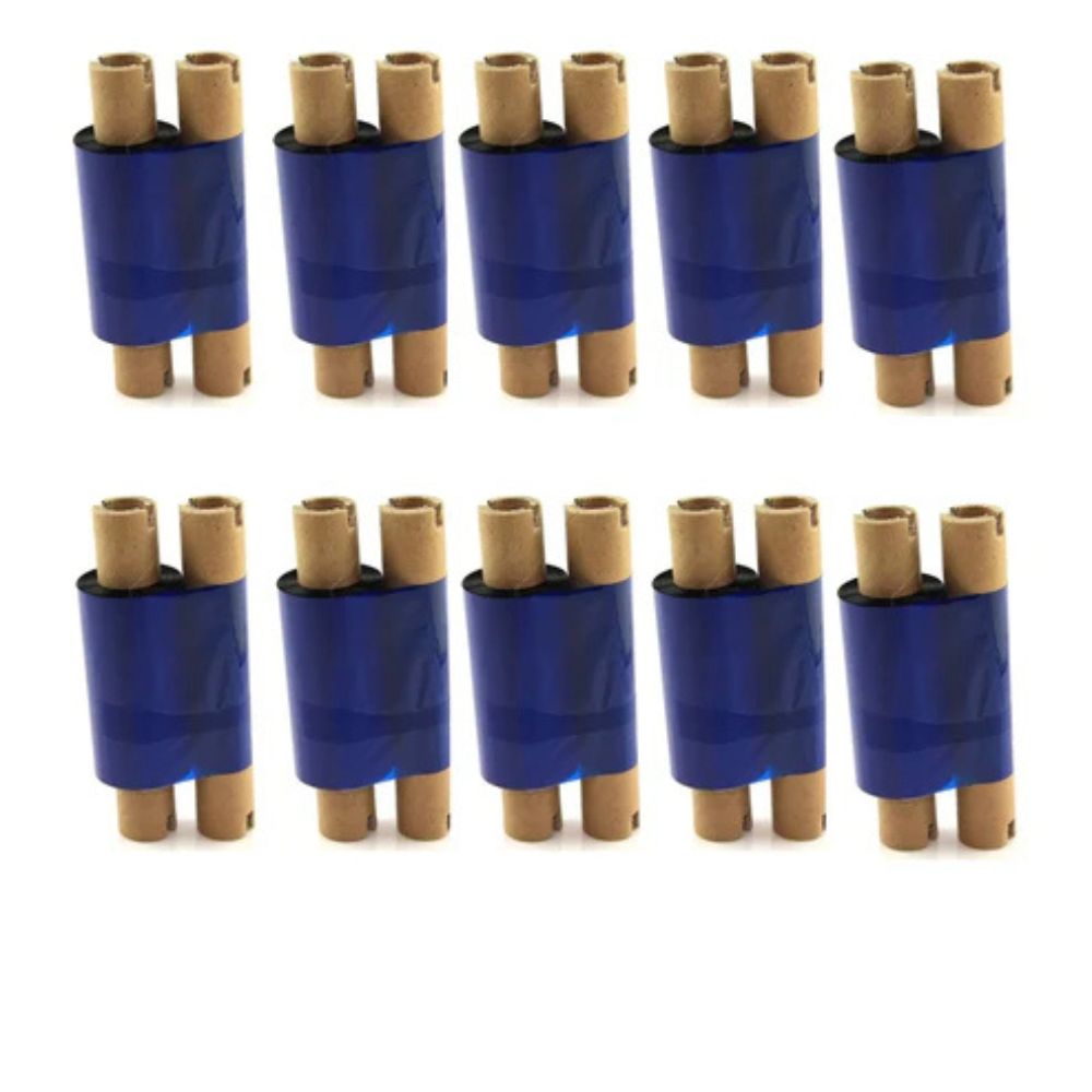 10pcs Wax Ribbon 55mm x 74m with 1/2 inch core wax out for Barcode Printers