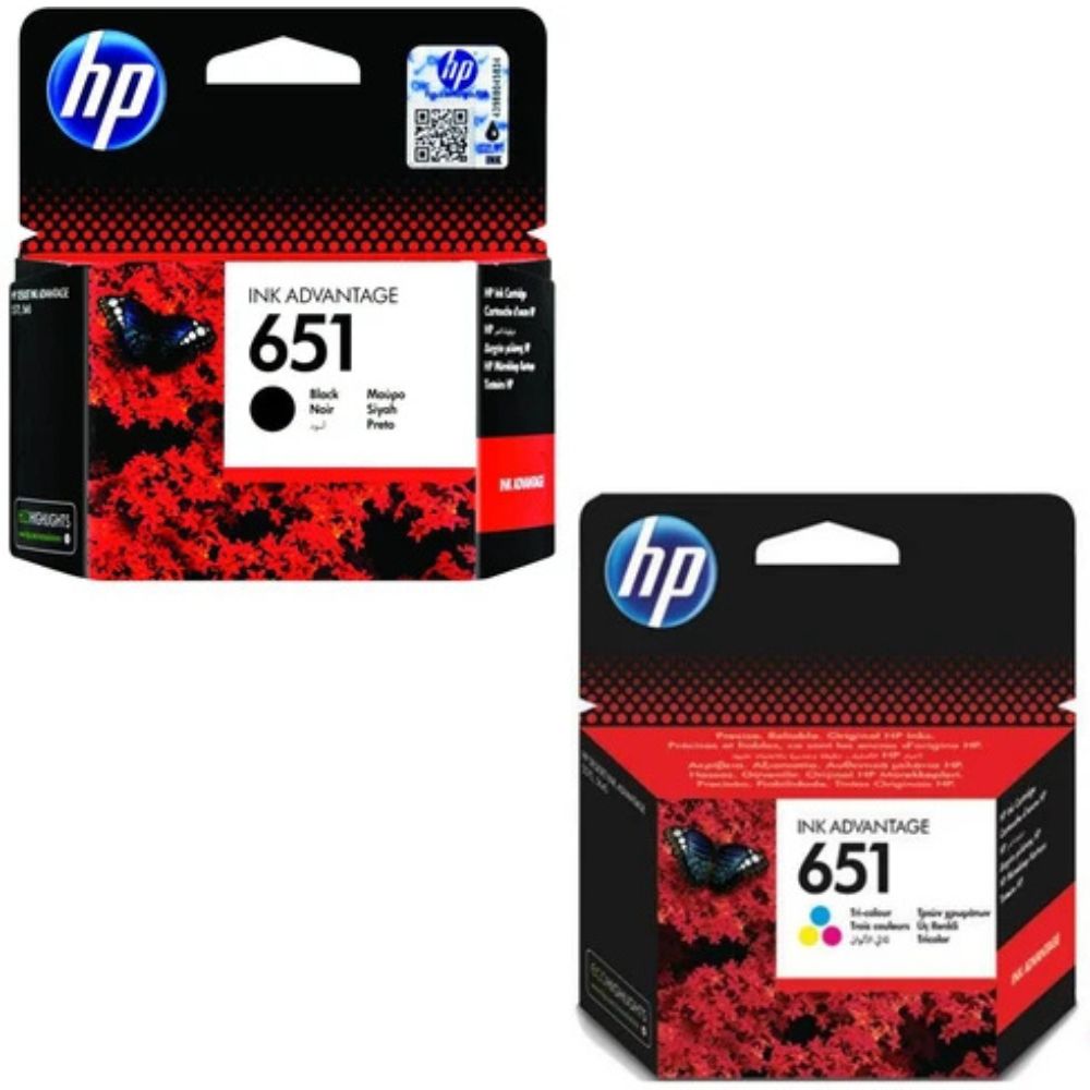 HP 651 Ink Set (Black & Tricolor) for HP OfficeJet 202 & 252 Portable Printers