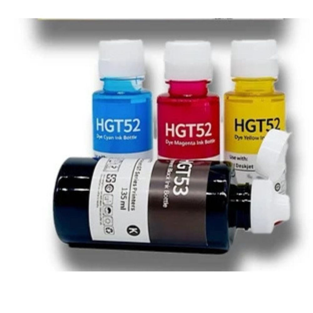 4-Pack GT53XL/GT51XL GT52 Compatible Refill Ink Ink Bottle to Use for DeskJet GT5810, 5820, and Smart Tank Printers