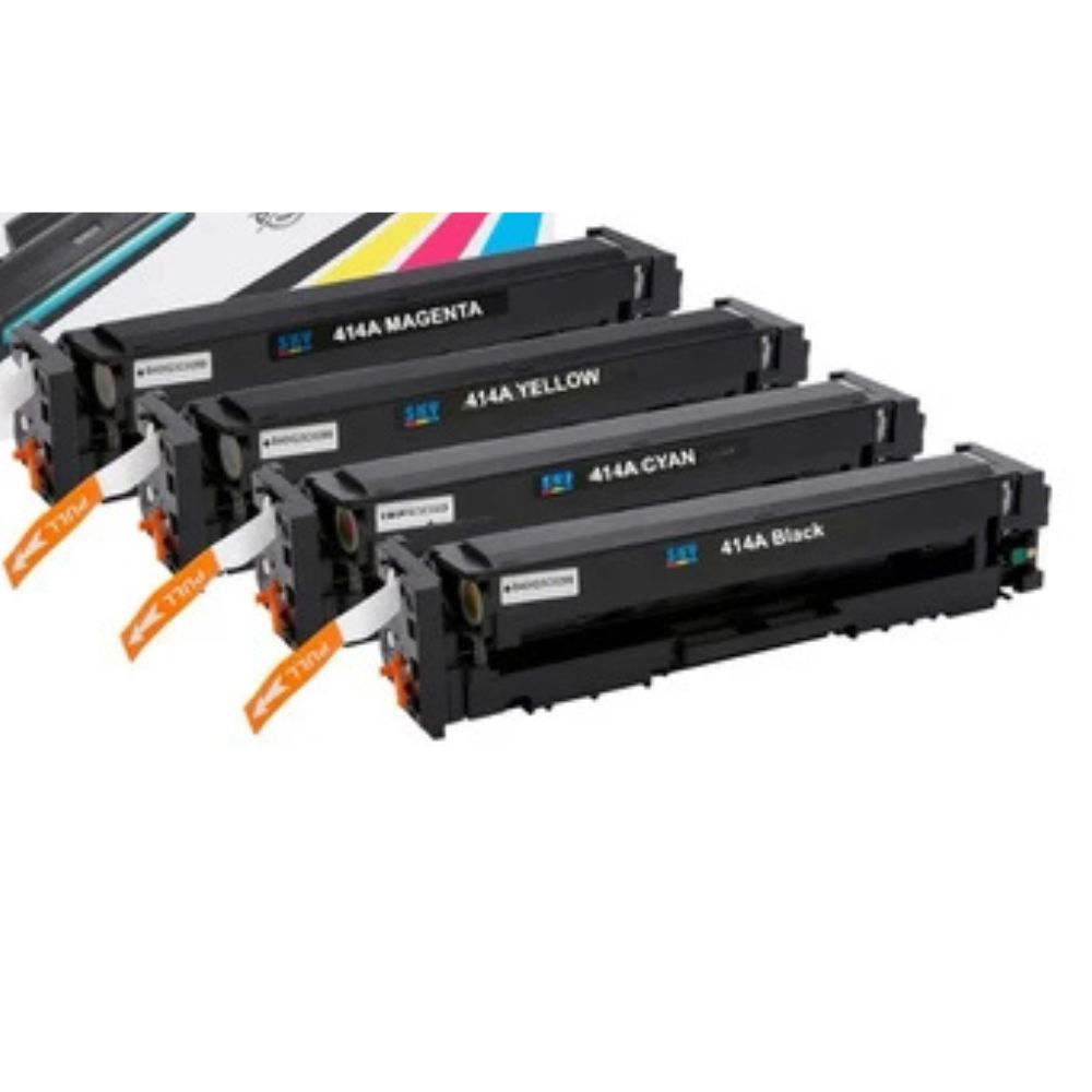 414A Compatible Toner Cartridge Set (4-Pack: Black, Cyan, Magenta, Yellow) for HP Color LaserJet Printers