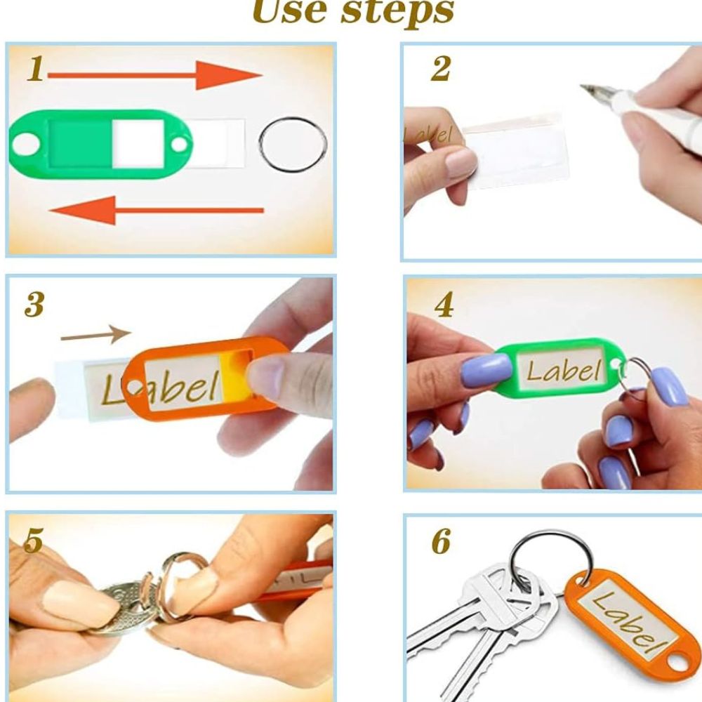 Tag Key Chain Label Key Chain (Pack Of 10)