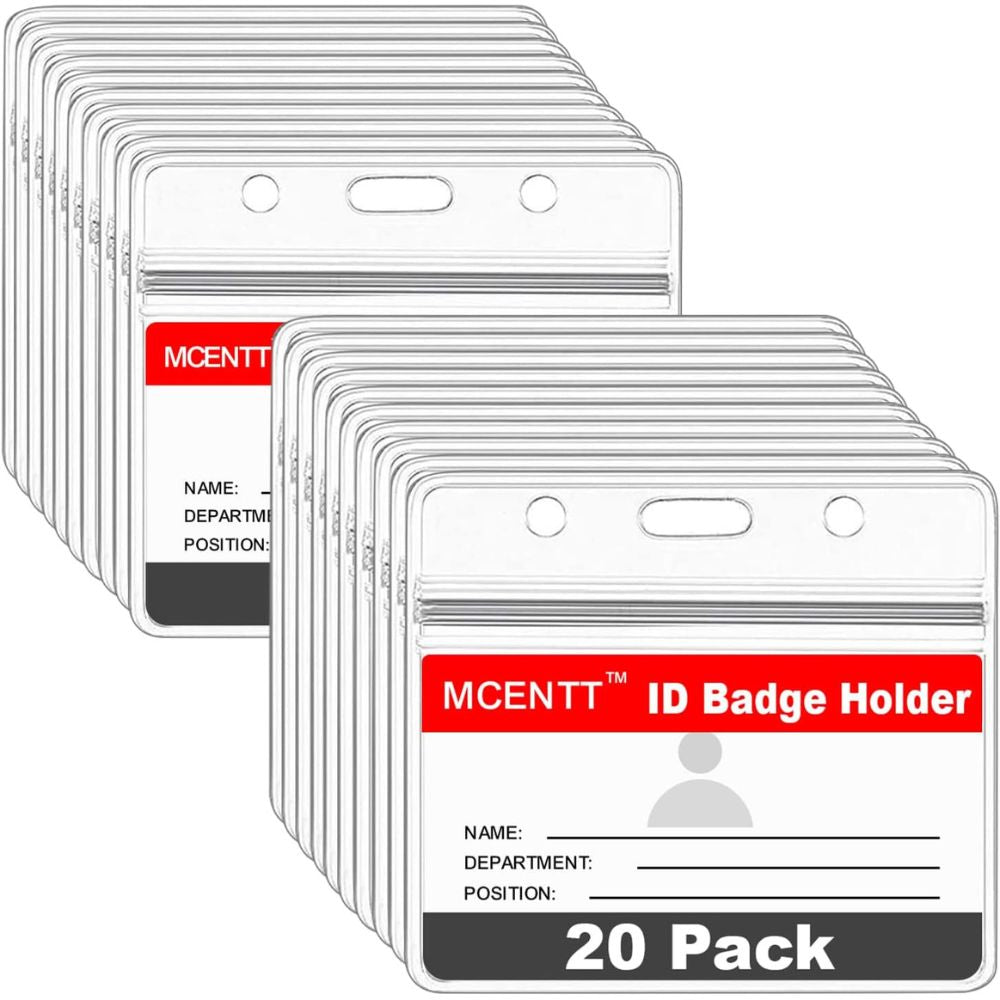 ID Card Holder Horizontal PVC Clear A1 (Pack Of 10)