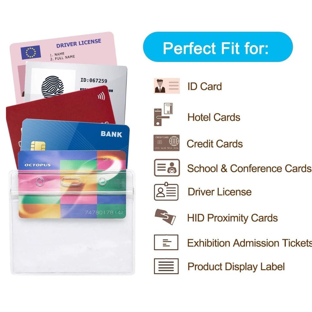 ID Card Holder Horizontal PVC Clear A1 (Pack Of 10)