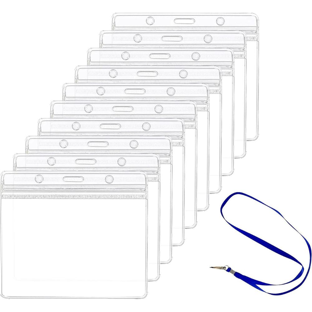 ID Card Holder Horizontal PVC Clear A2 (Pack Of 10)