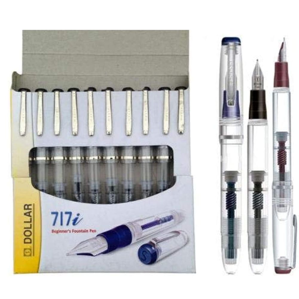 Dollar 717 Transparent Fountain Pen -Pack of 10