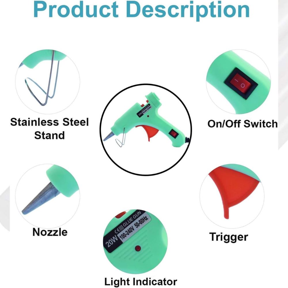Glue Gun Large With 10 Glue Sticks 100-220v