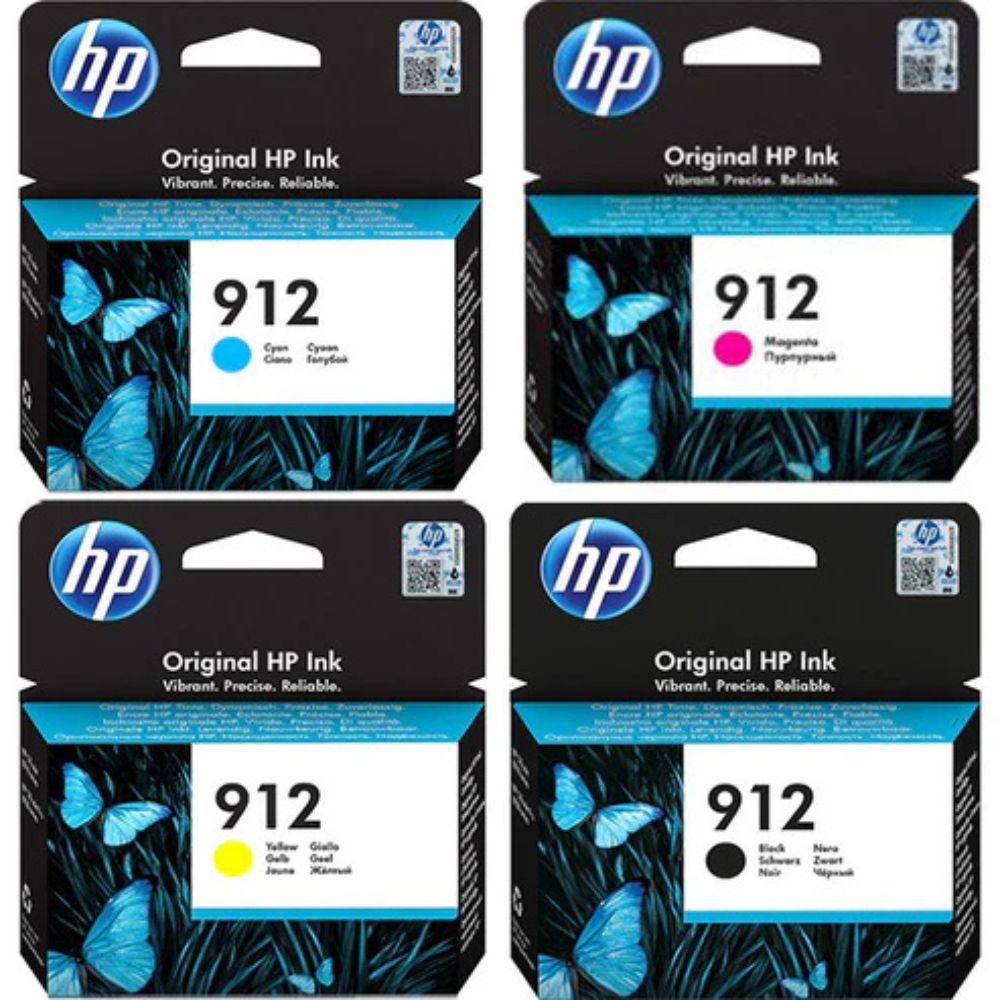 HP 912 4- Color Set Ink Cartridges for HP OfficeJet Pro 8022 8012 8017 printers