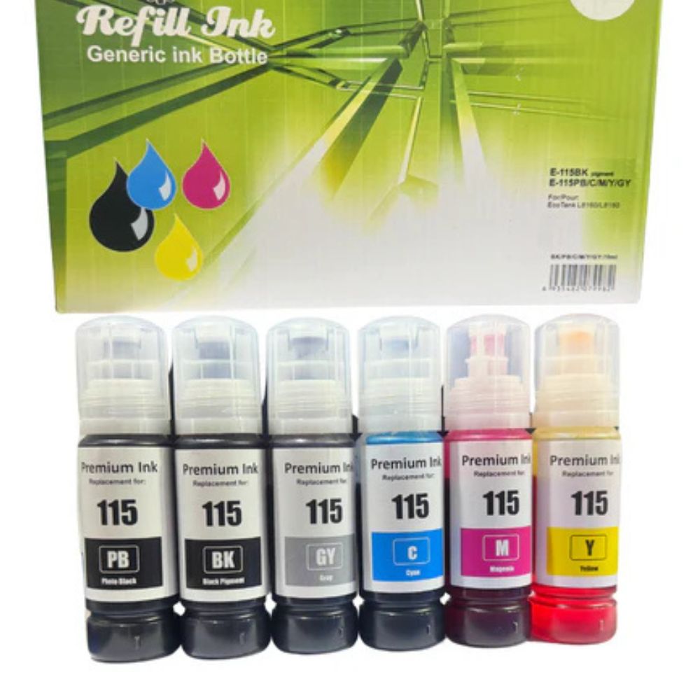 115 ink set for Epson L8160, L8180 printers