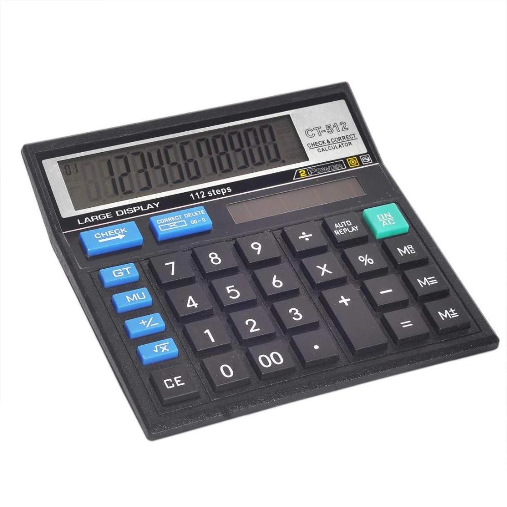 Desktop Calculator 12 Digit Recheck Model CT-512– Marina Stationers