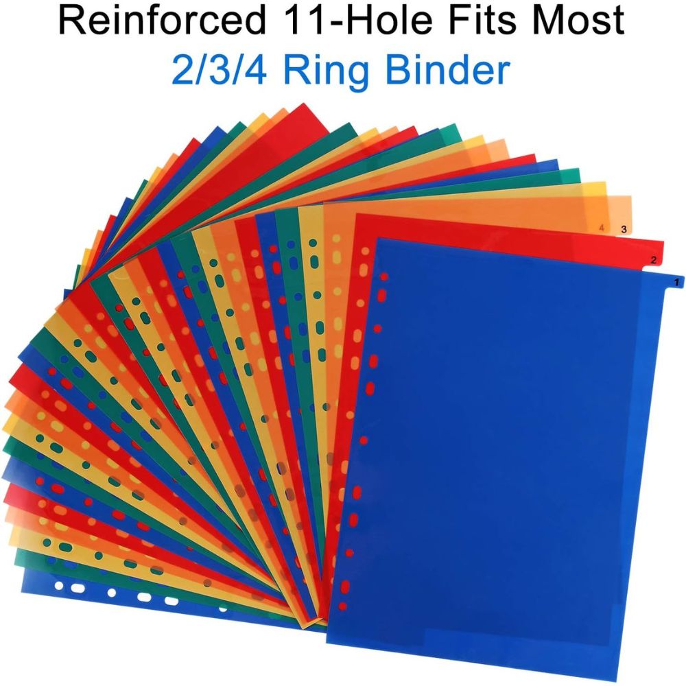 File Separators / A4 File Dividers Pvc Multi Colours 1 To 31– Marina ...