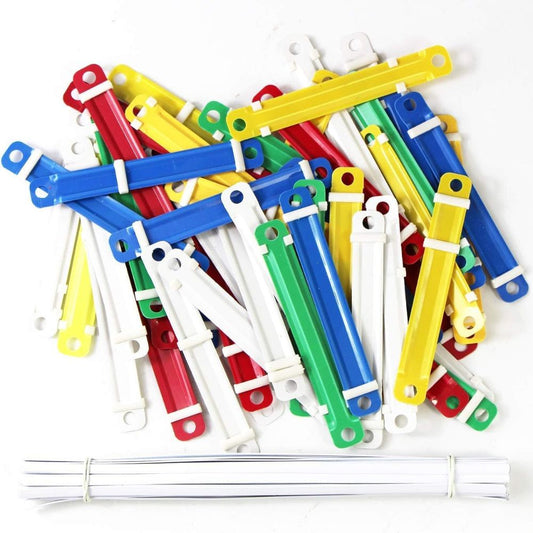 Office Plastic Fasteners Filing Clips for Paper Files (Pack Of 50 Sets)