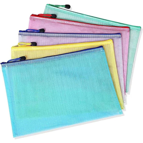 A4 Files Folder Mesh Document Files Plastic Wallet (Pack Of 5)– Marina ...