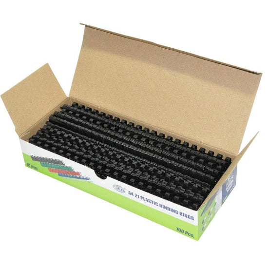 Plastic Binding Rings 10mm - Black, Box of 100 | Marina Stationers