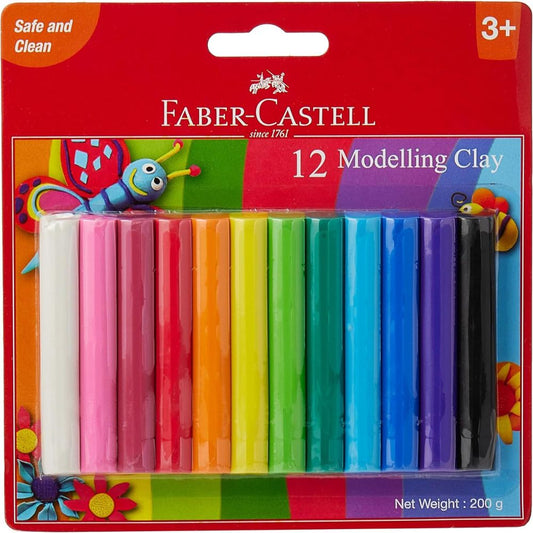 Faber Castell Modelling Clay 200g 12 Colours X 16.5gm