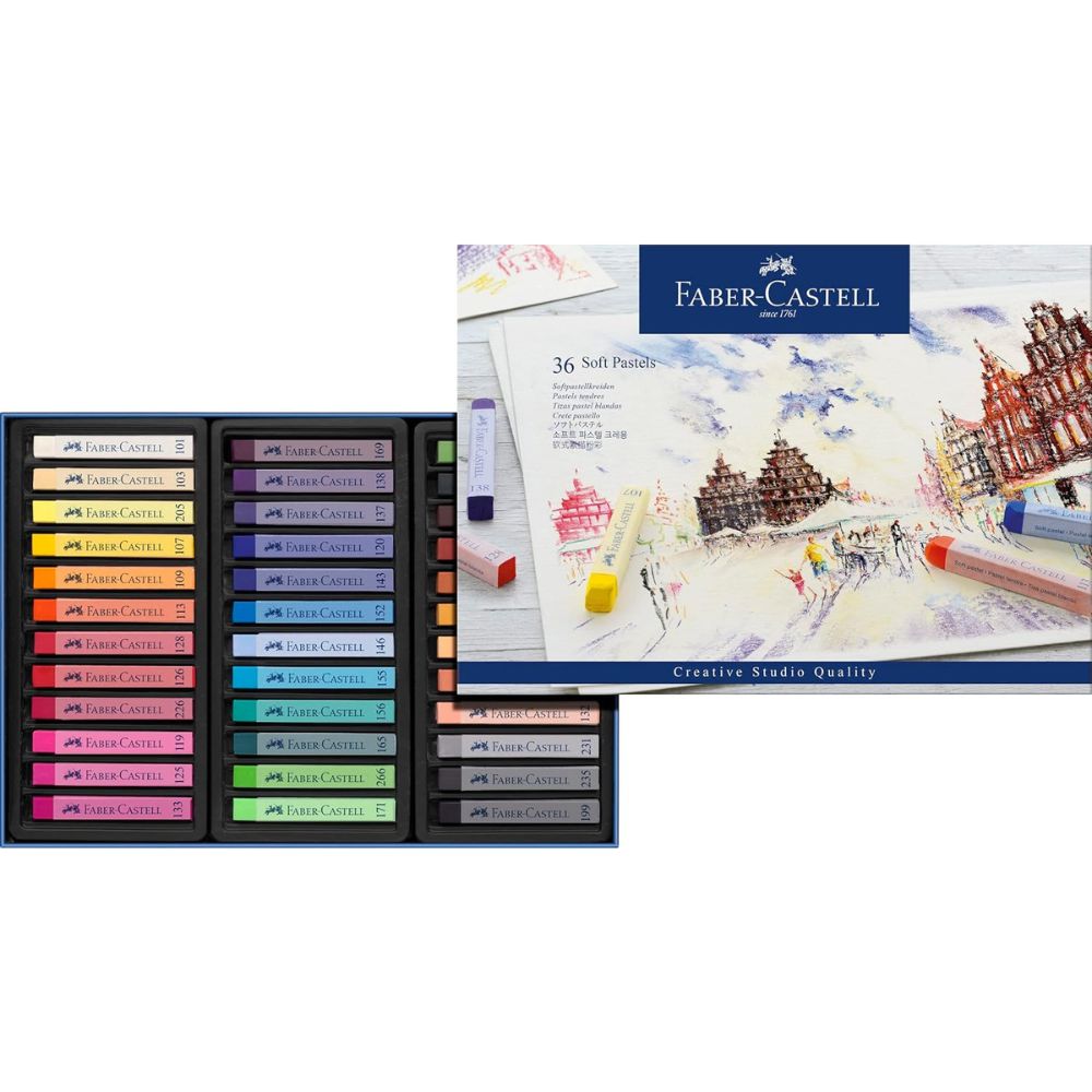 Faber Castell Gofa Softpastel Full length Set 12 / 24 / 36 Colours Cardboard box, Blue