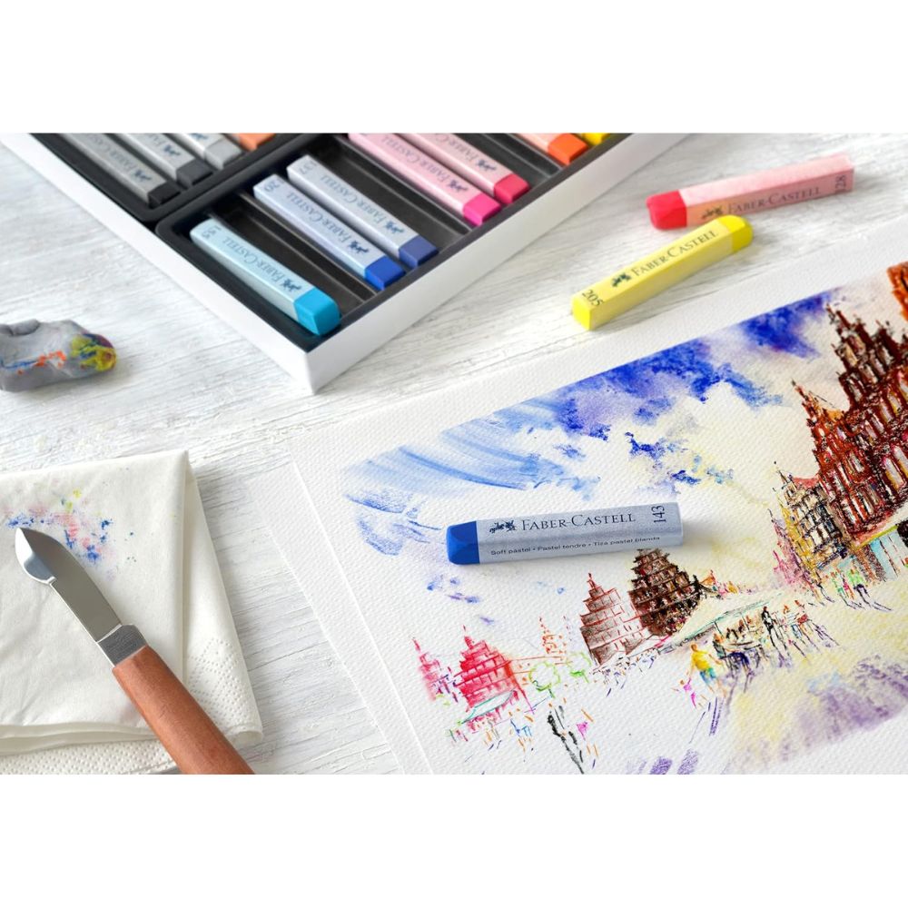Faber Castell Gofa Softpastel Full length Set 12 / 24 / 36 Colours Cardboard box, Blue