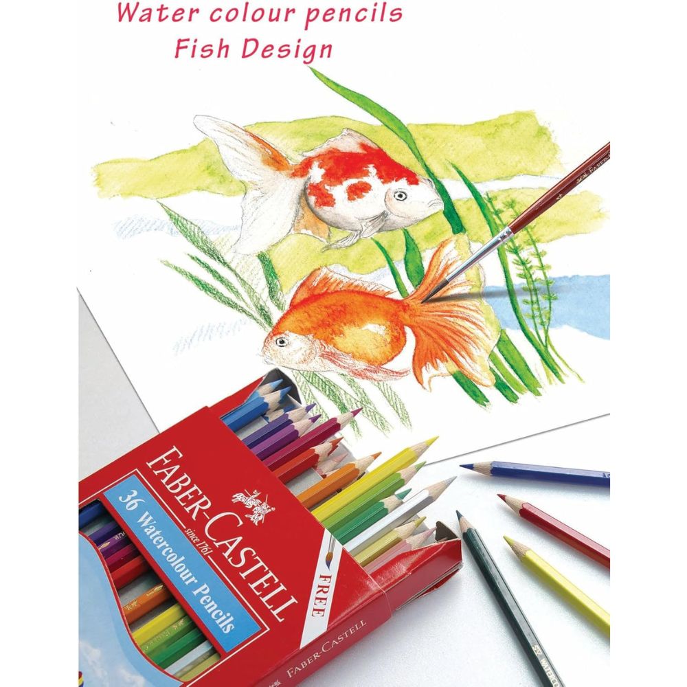 Faber Castell Water Colour Pencils 12/ 24/ 36 Colours Cardboard Pack