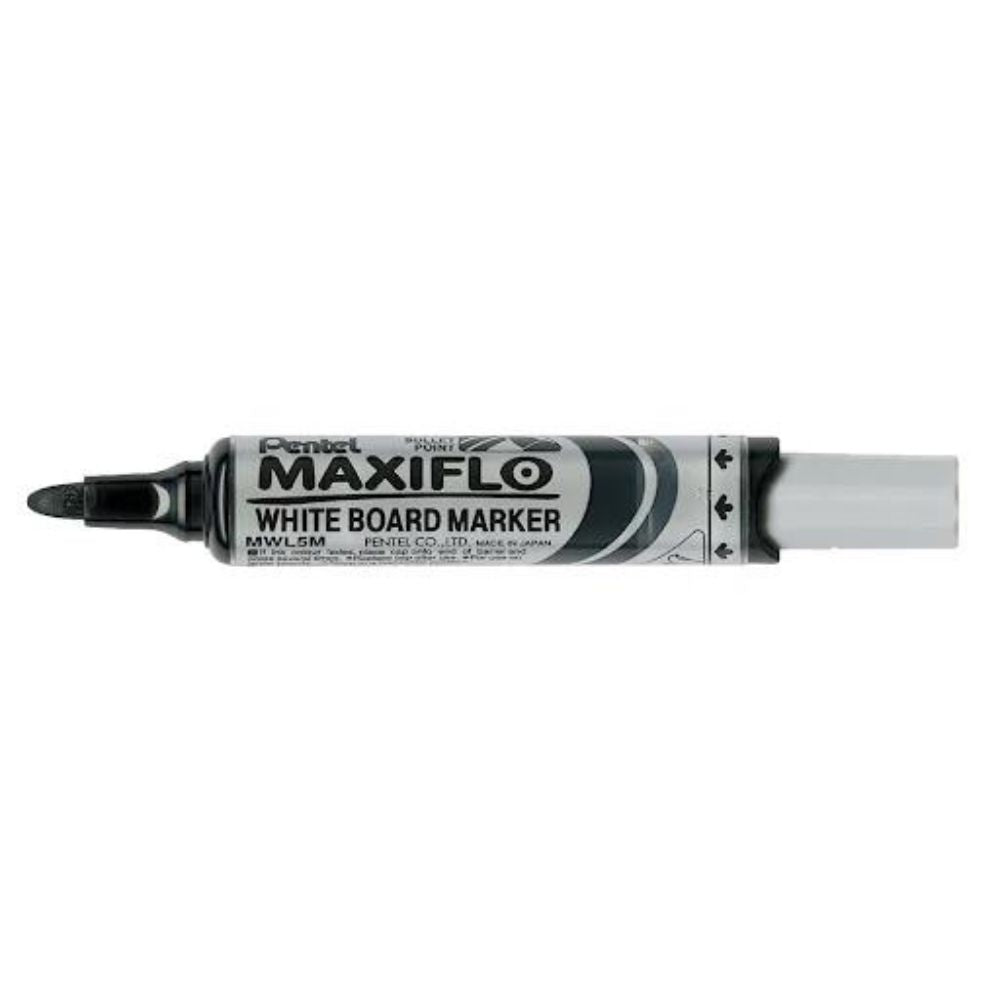 Pentel Maxiflo Whiteboard Marker – Packung Mit 4 Stiften, Feine Spitze, Trocken Abwischbar