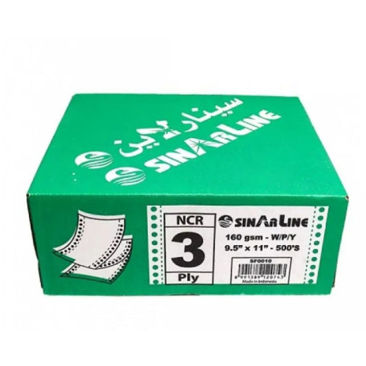 Sinarline A4 3-Ply Plain 500 Sheets Computer Paper Box, White/Pink/Yellow