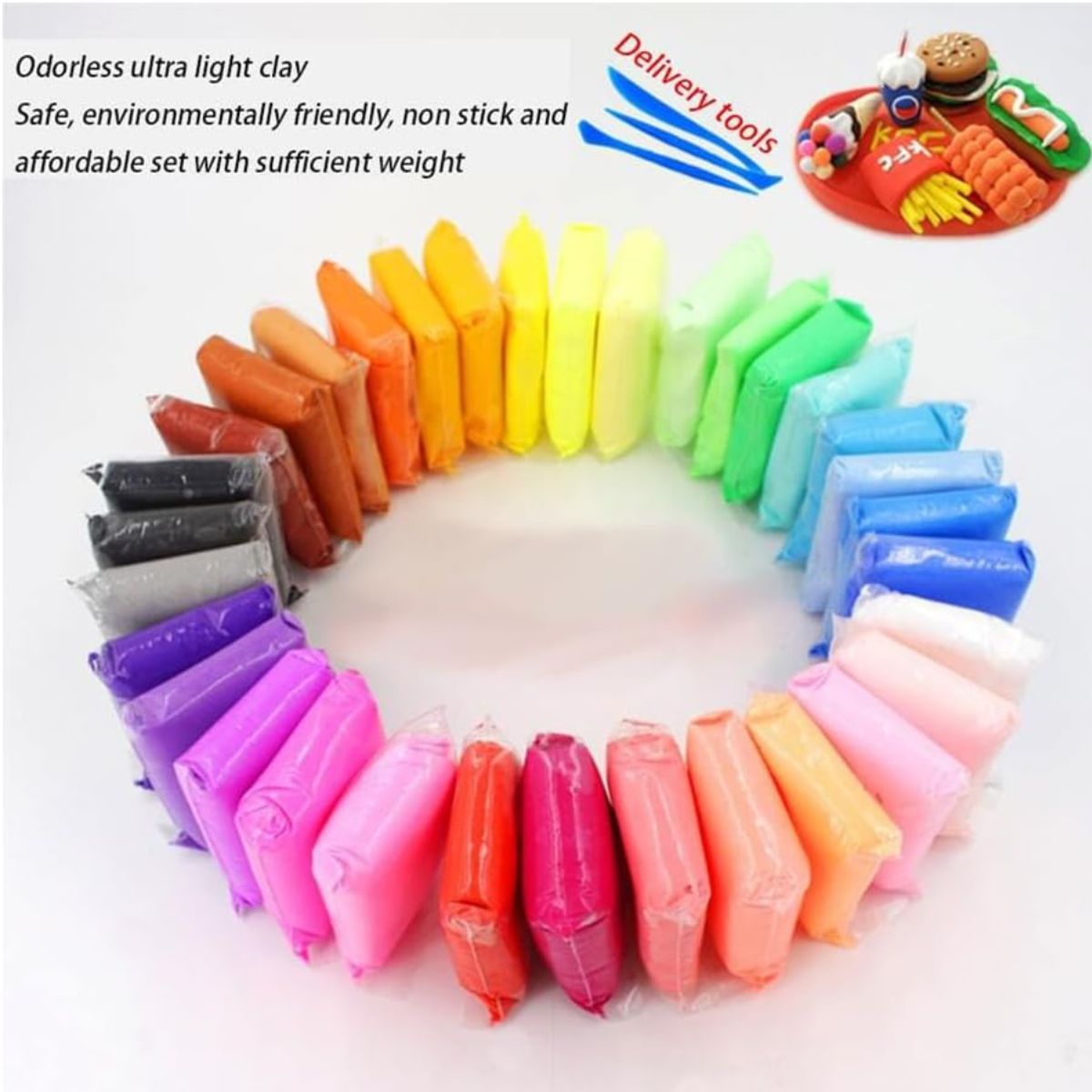 Modeling Clay Air Dry DIY Ultra Light Molding Clay, 36 Colors Boucning Clay