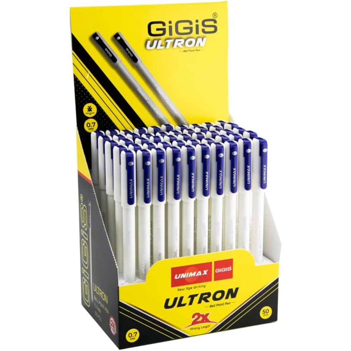GIGIS ULTRON 2X 0.7MM BALLPEN, Pack of 50 pcs Black / Blue / Red