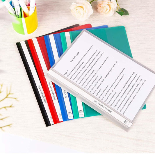 Flat File A4 Managment Files Pack Of 12 Assorted Colours