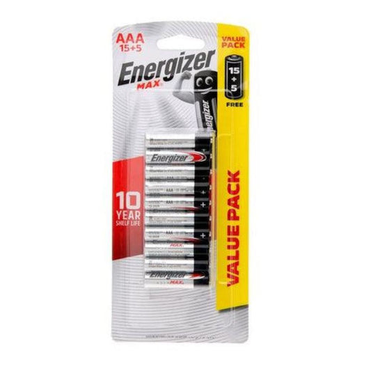 Energizer Max Alkaline Battery AAA 15+5 Free