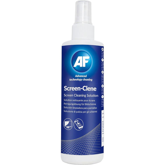 AF Screen Cleaner Spray 250ml - Cleaning Solution For Mobile Phones, TV's, Laptops, Monitors, LED, LCD, Plasma & Tablets, Clear,