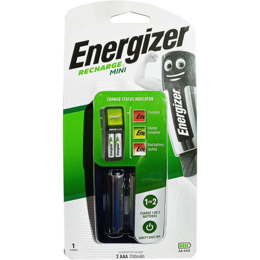 Energizer Mini Battery Charger with 2 AAA Rechargeable Batteries [Port- 2]