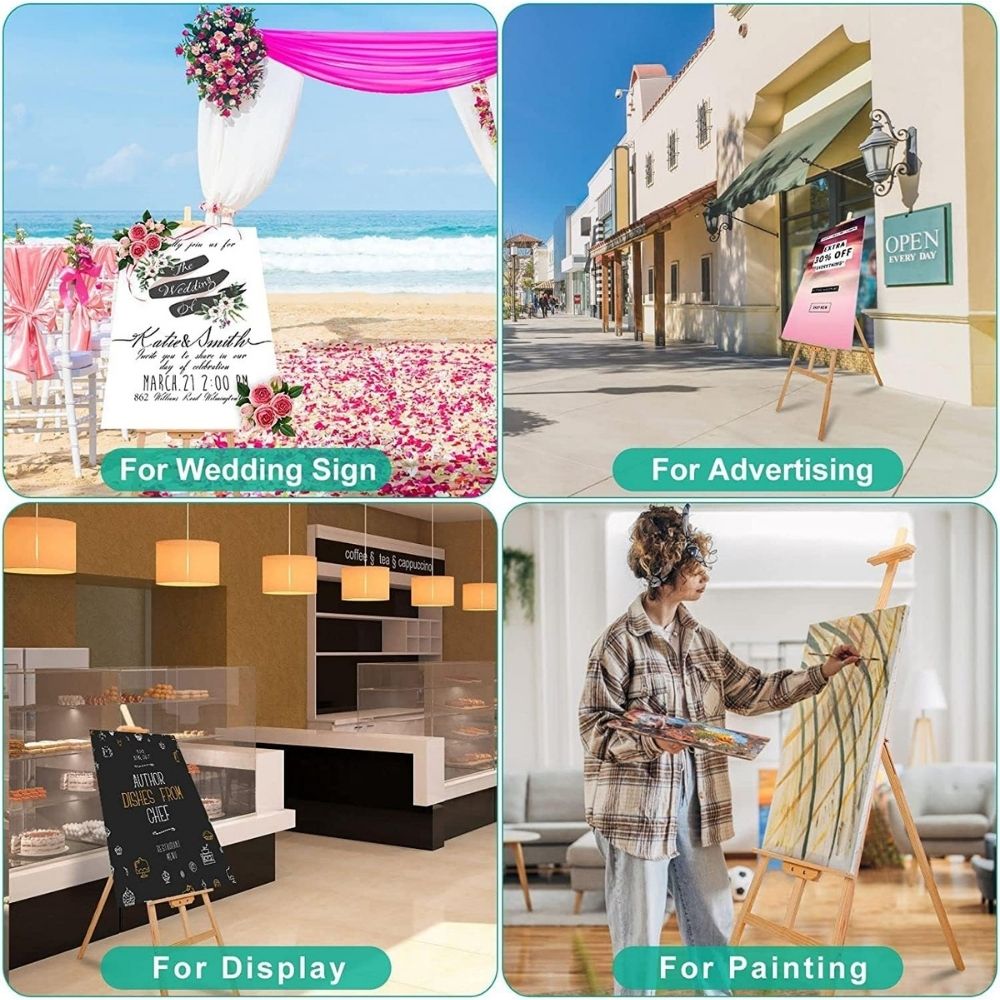 Wooden Easel Stand 175 CM Wooden Display Stand Artist Easel - Portable Lyrical Painting Frame,