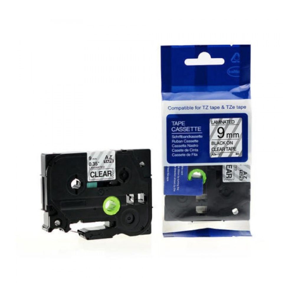 Brother TZ-121 9mm Black/Clear Labelling Tape