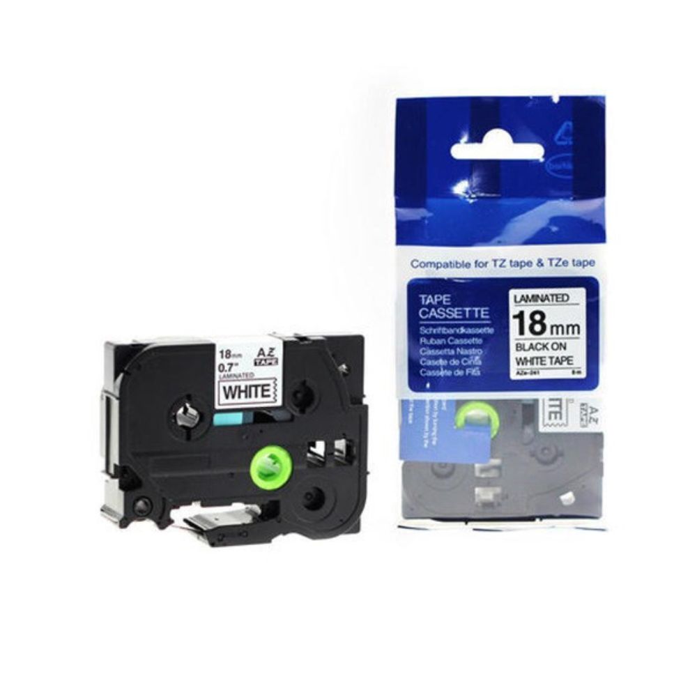 Brother TZ-241 18mm Black / White Labelling Tape