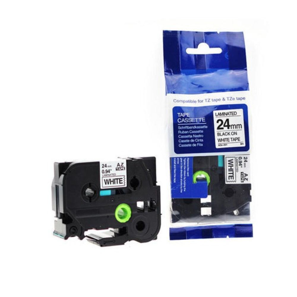 Brother TZ-251 24mm Black / White Labelling Tape