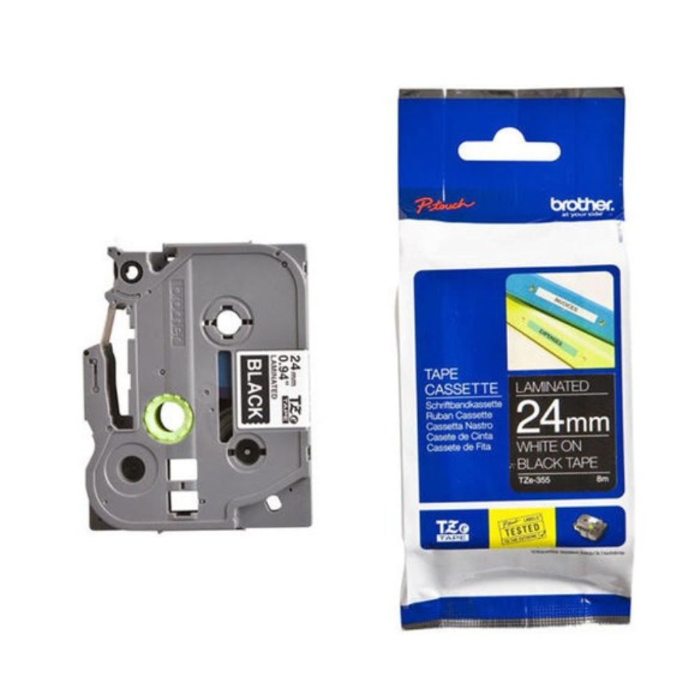 Brother TZ-355 24mm with Black Labelling Tape