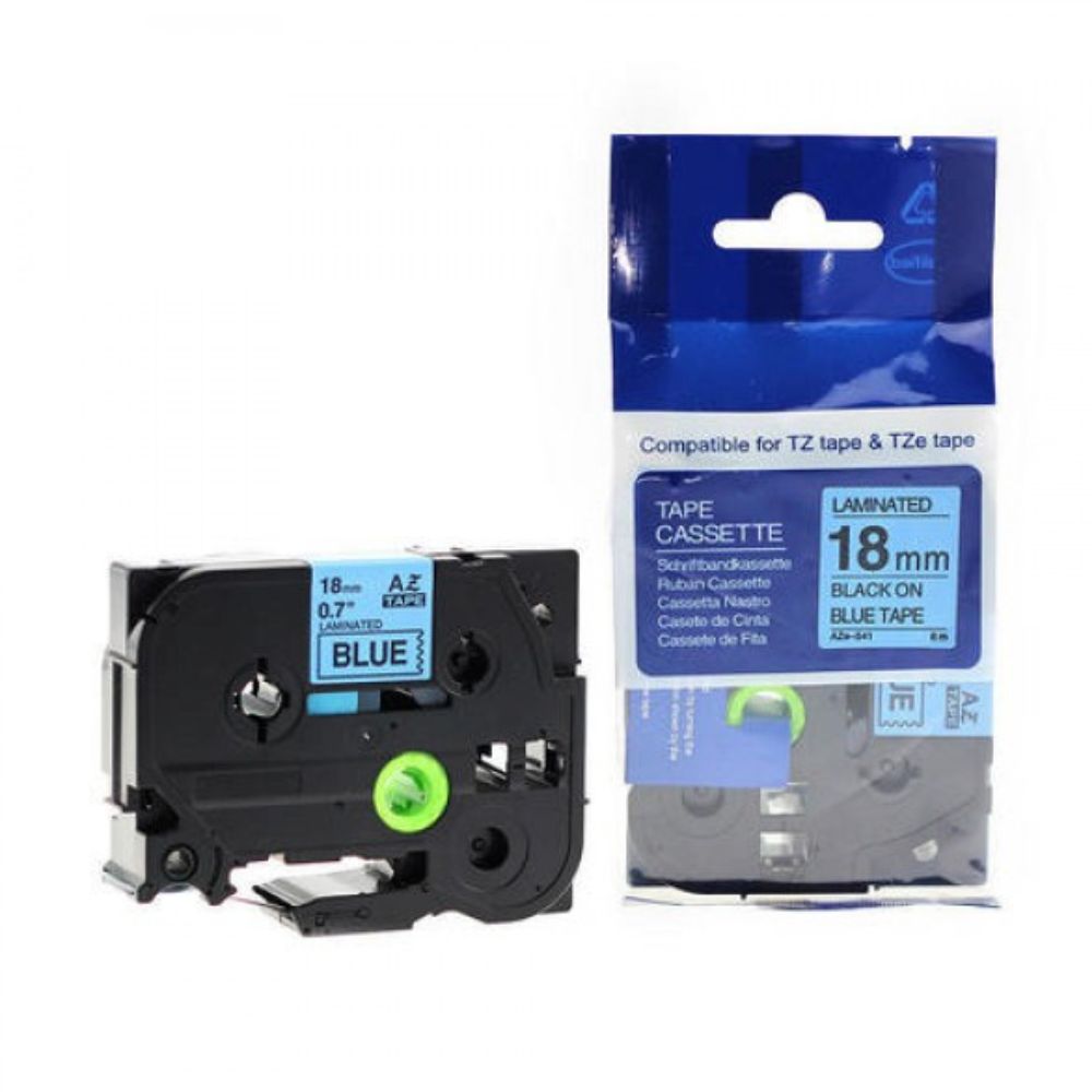 Brother TZ-541 18mm Black / Blue Labelling Tape