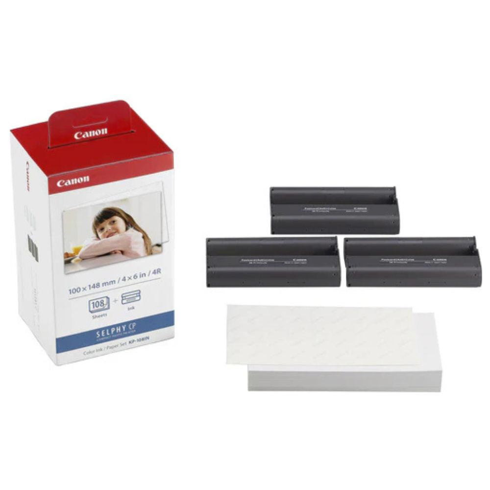 Canon KP-108IN Color Ink And Paper Set for Canon Selphy Printers