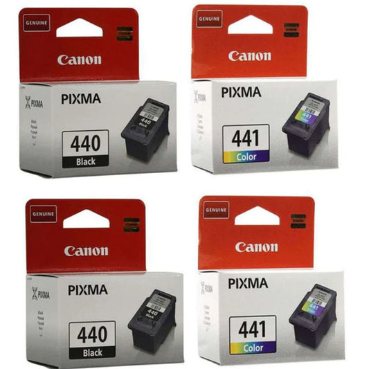 2 sets of Canon 440 Black and 441 Tricolor Ink Cartridges for PIXMA MG3240