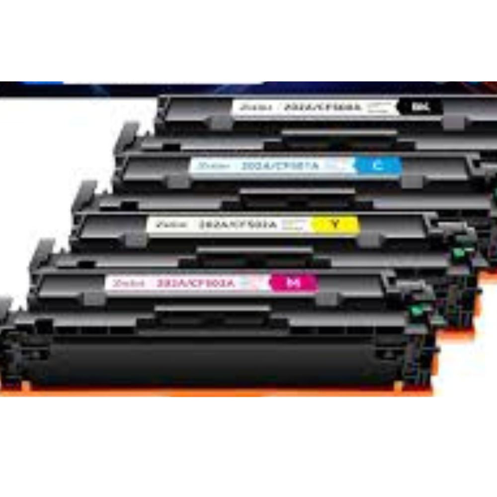 202A Compatible Toner Cartridge Set (4-Pack: Black, Cyan, Magenta, Yellow) for HP Color LaserJet Printers