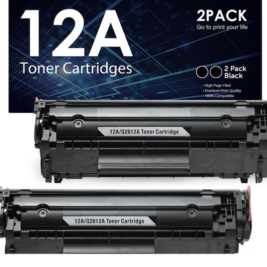 2PCS 12A Toner Cartridge Q2612A for for HP Laserjet 1018 1020 3015 3030