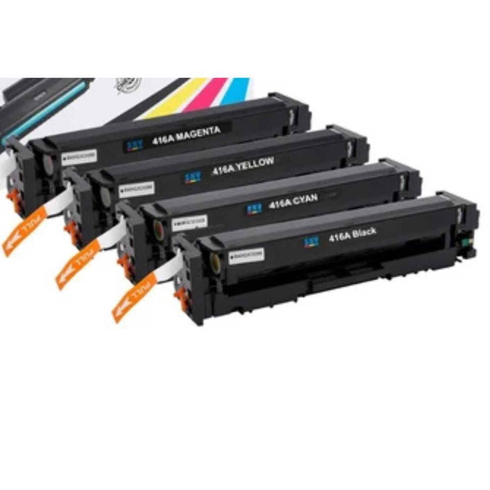 416A Compatible Toner Cartridge Set (4-Pack: Black, Cyan, Magenta, Yellow) for HP Color LaserJet Printers