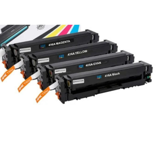 416A Compatible Toner Cartridge Set (4-Pack: Black, Cyan, Magenta, Yellow) for HP Color LaserJet Printers