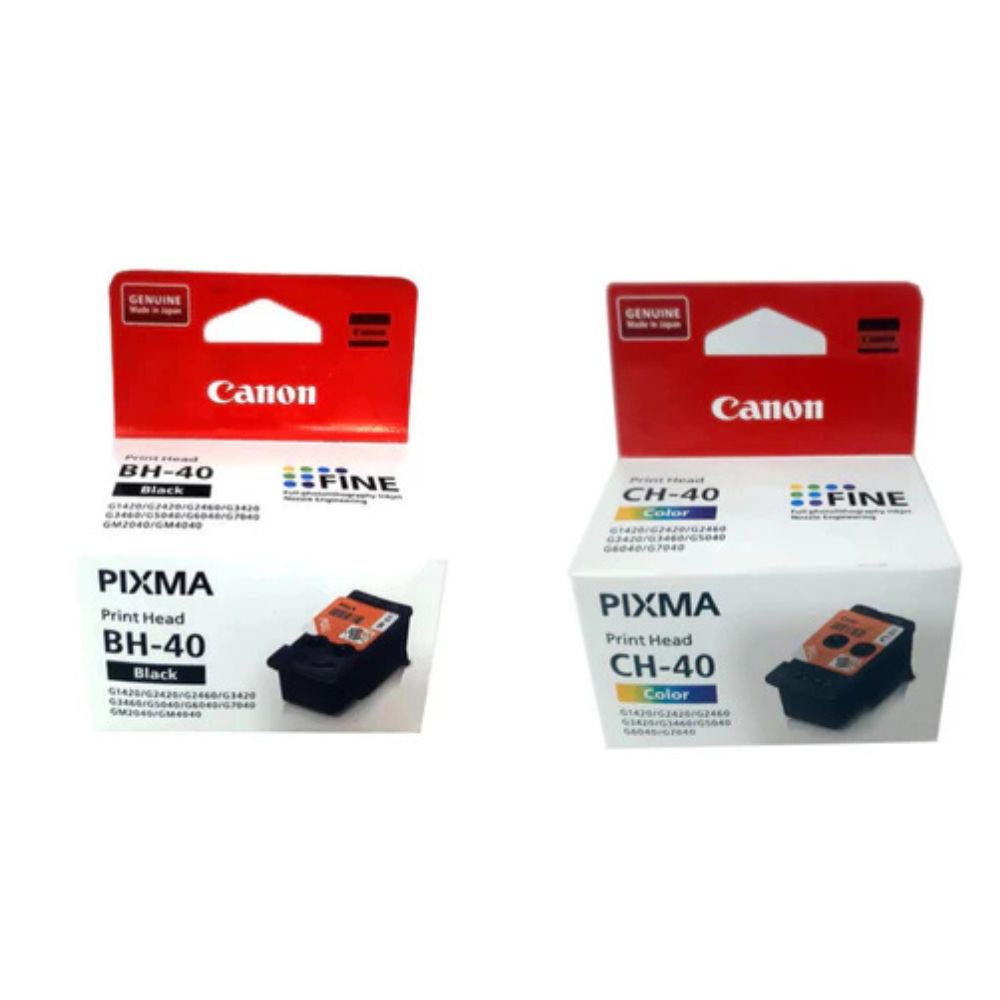 Canon BH40 Black & CH40 Color Printhead set for G5040, G6040, G7040, GM2040, GM4040, G1420, G2420, G2460, G3420, G3460