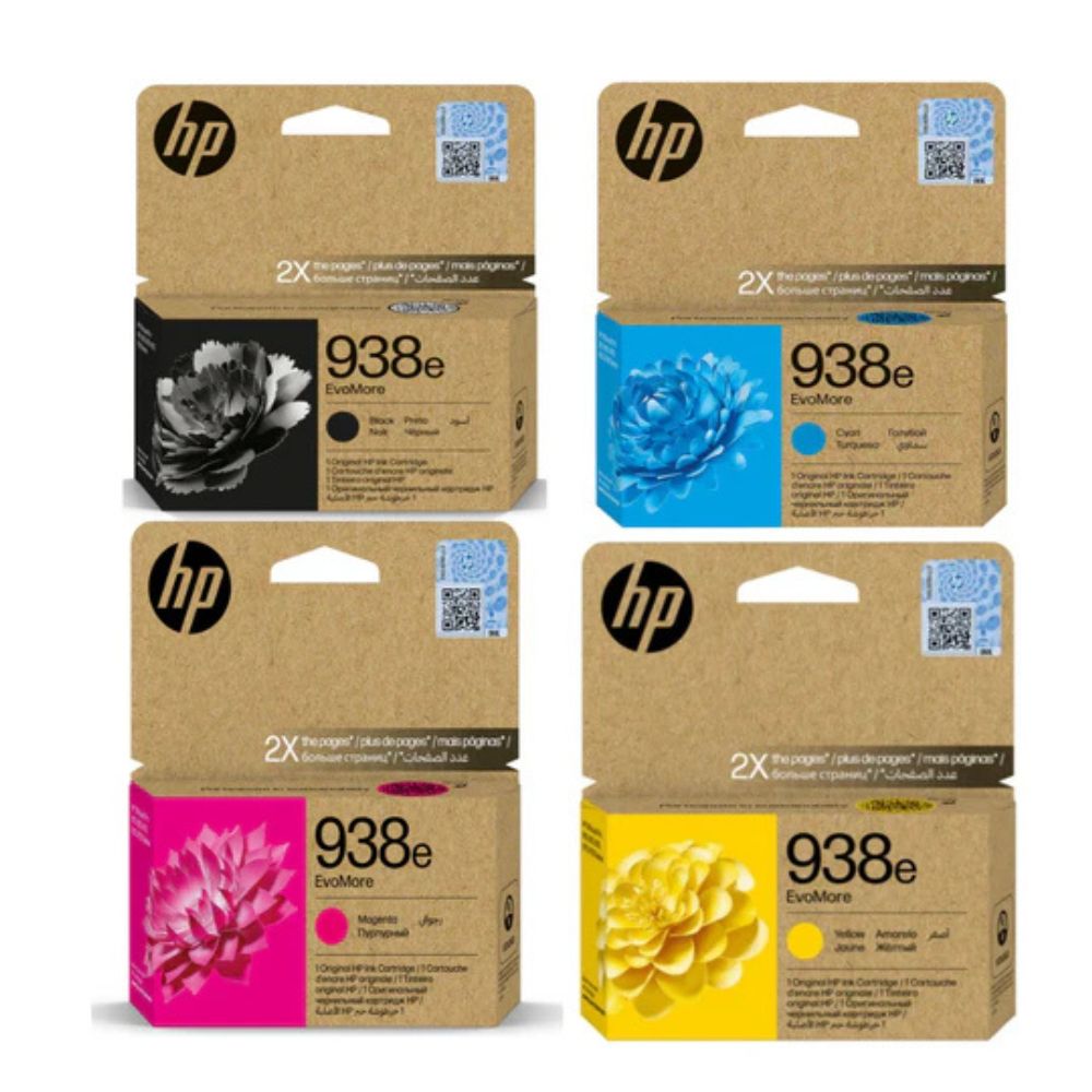 HP 938e EvoMore 4-Color set of High Capacity Ink Cartridges for HP Officejet Pro 9730 9110 9120 9130 9720 Series Printers